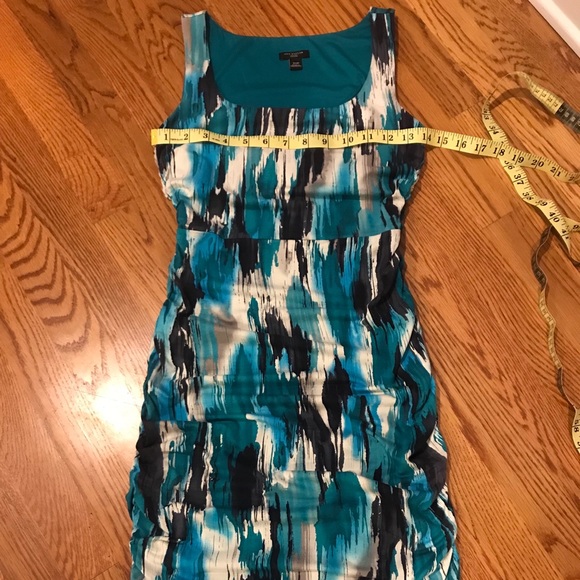 SOLD-Ann Taylor Blue Green Sexy Summer Dress XSP - Picture 2 of 6